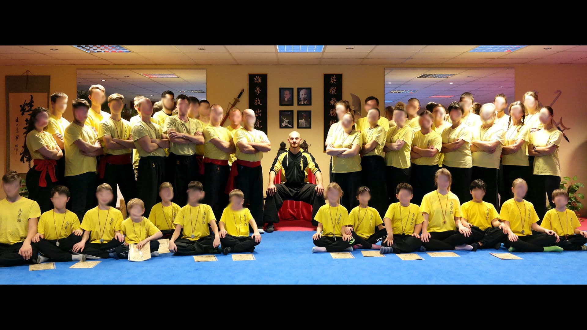 A group shot of a martial arts class